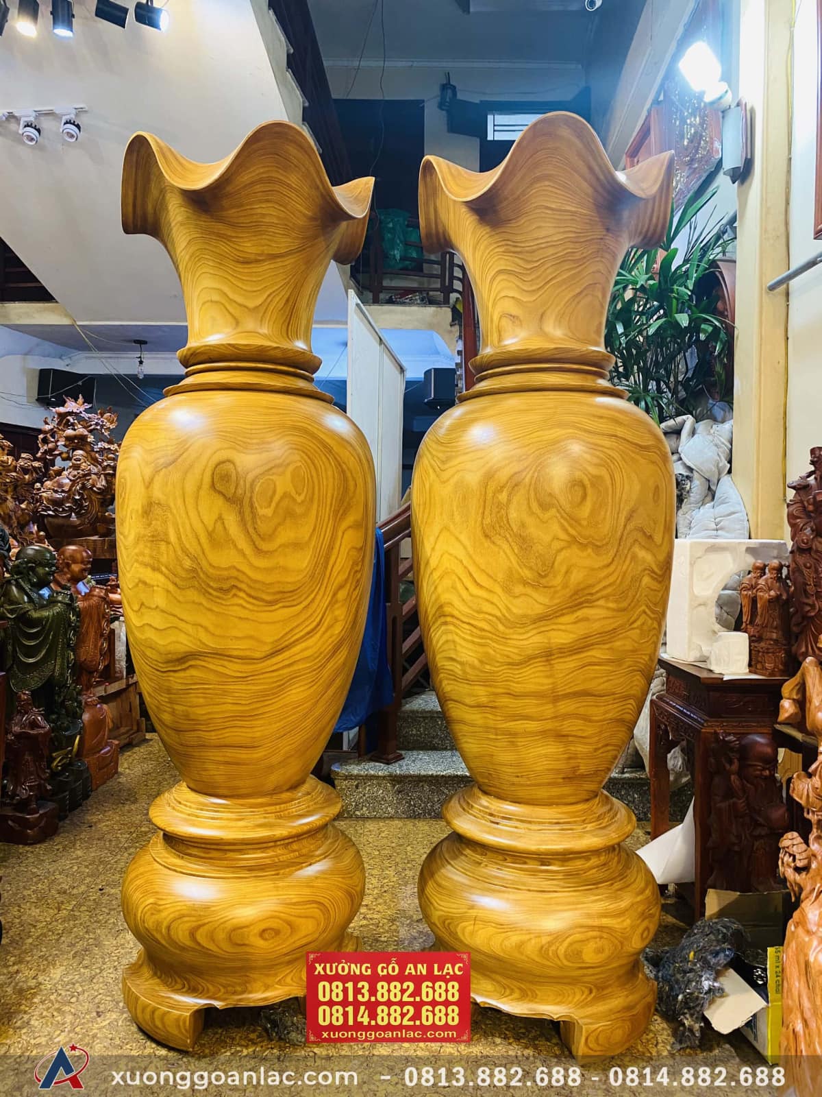 Đôi Lục bình gỗ cẩm vàng 2m đường kính 59cm (anh Dương - Hà Nội) 9 Đôi Lục bình 2m (Anh Dương - Hà Nội)