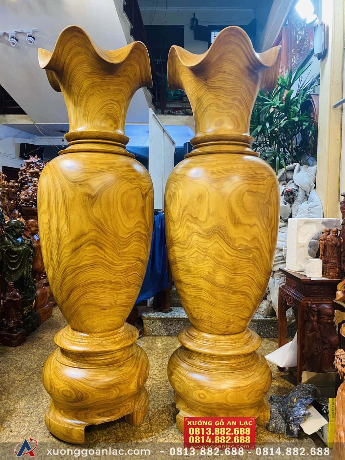Đôi Lục bình gỗ cẩm vàng 2m đường kính 59cm (anh Dương - Hà Nội) 3 Đôi Lục bình 2m (Anh Dương - Hà Nội)