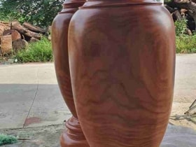 Đôi lục bình gỗ hương đỏ 1m8 đường kính 57cm (anh Năm - Hà Nội) 5 Đôi lục bình gỗ hương đỏ 1m8 (anh Năm - Hà Nội)