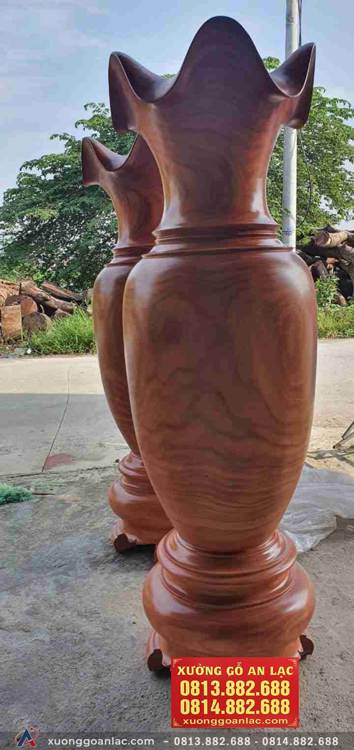 Đôi lục bình gỗ hương đỏ 1m8 đường kính 57cm (anh Năm - Hà Nội) 9 Đôi lục bình gỗ hương đỏ 1m8 (anh Năm - Hà Nội)