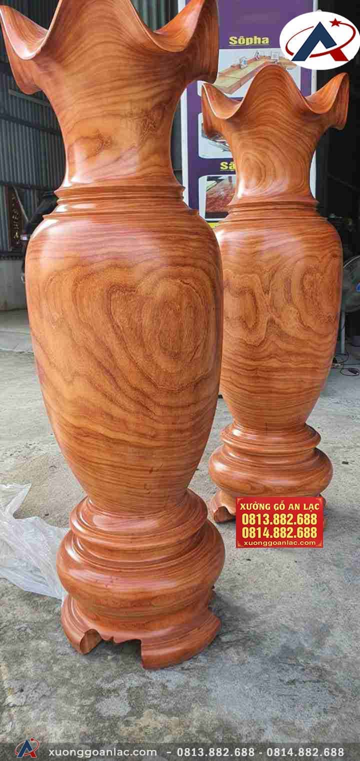 Đôi lục bình gỗ hương đỏ 1m8 đường kính 57cm (anh Năm - Hà Nội) 3 Đôi lục bình gỗ hương đỏ 1m8 (anh Năm - Hà Nội)