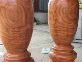 Đôi lục bình gỗ hương đỏ 1m8 (anh Năm - Hà Nội)