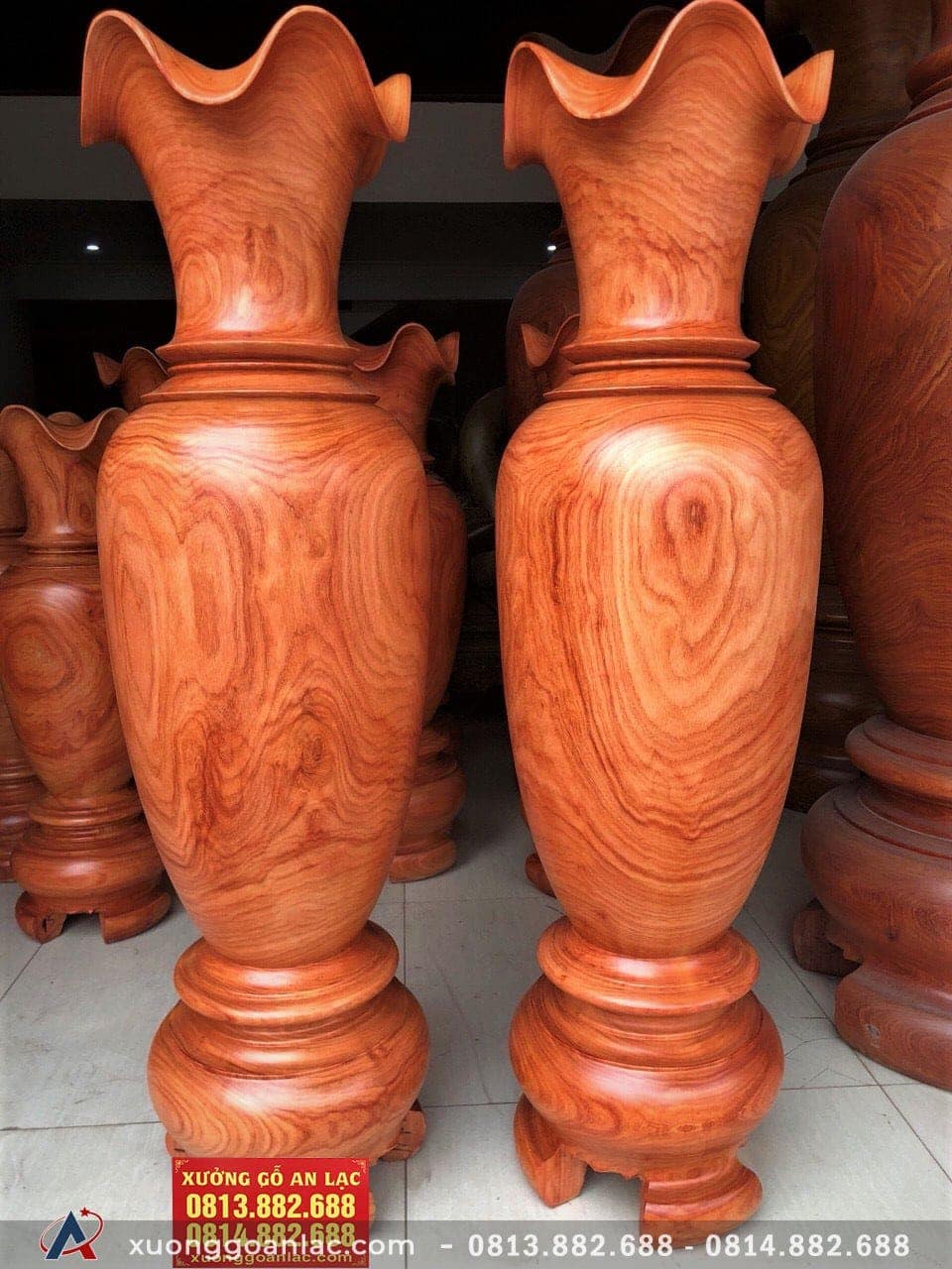 Lục Bình gỗ hương đỏ 1m6 đường kính 46cm (chú Tân - Bắc Ninh) 6 Lục Bình gỗ hương đỏ 1m6 (Chú Tân - Bắc Ninh)