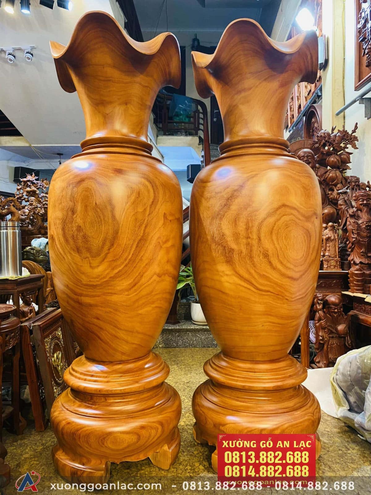 Lục bình gỗ cẩm vàng 1m70 đường kính 48cm (chú Tuân - Hà Nội) 12 Lục bình 1m70 (Chú Tuân - Hà Nội)