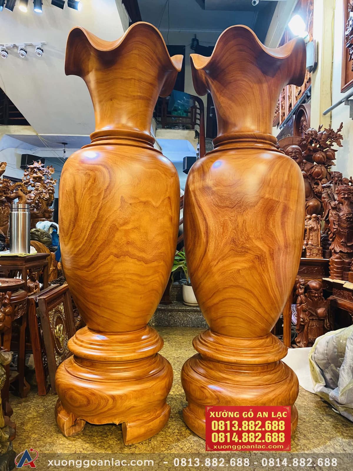 Lục bình gỗ cẩm vàng 1m70 đường kính 48cm (chú Tuân - Hà Nội) 10 Lục bình 1m70 (Chú Tuân - Hà Nội) (1)