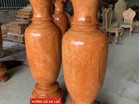 Lục bình gỗ hương đỏ 1m47 đường kính 42cm (Chú Tính - Hải Dương) 6 Lục bình 1m47 (Chú Tính - Hải Dương) (1)