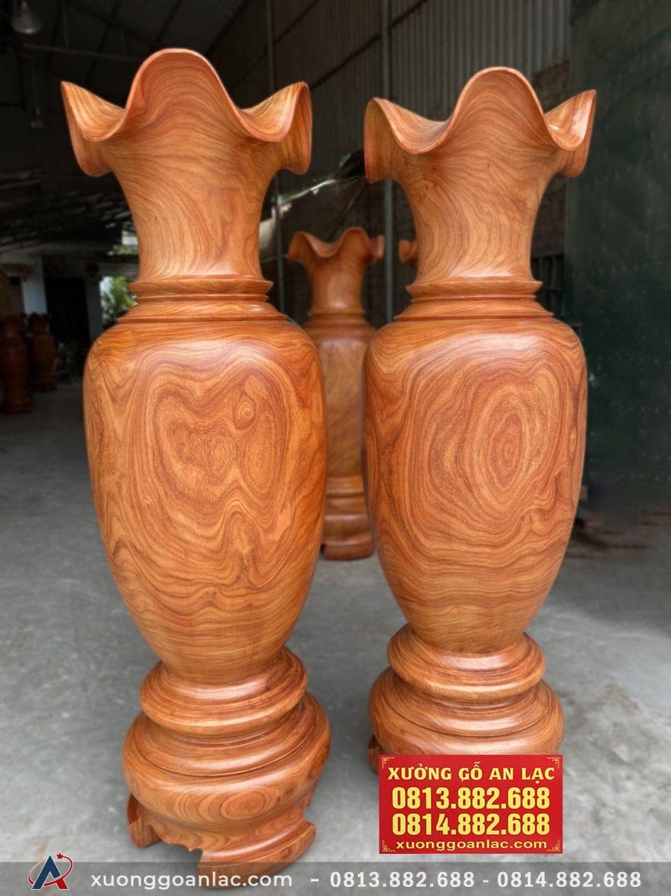 Lục bình gỗ hương đỏ 1m8 đường kính 53cm (anh Cương - Thái Bình) 10 Lục bình 1m8 (Anh Cương - Thái Bình)