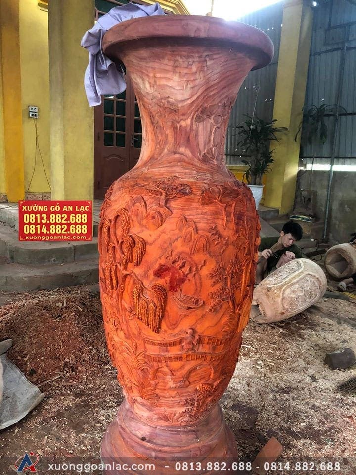 Lục bình gỗ hương đỏ đục tay 2m20 (Anh Quân - Hà Nội) 15 Lục bình 2m20 ( Anh Quân - Hà Nội)