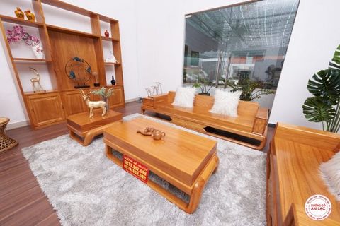 Tư vấn chọn bàn ghế cho căn hộ chung cư 27 Sofa gỗ gõ đỏ (anh Hải - Hà Nội)