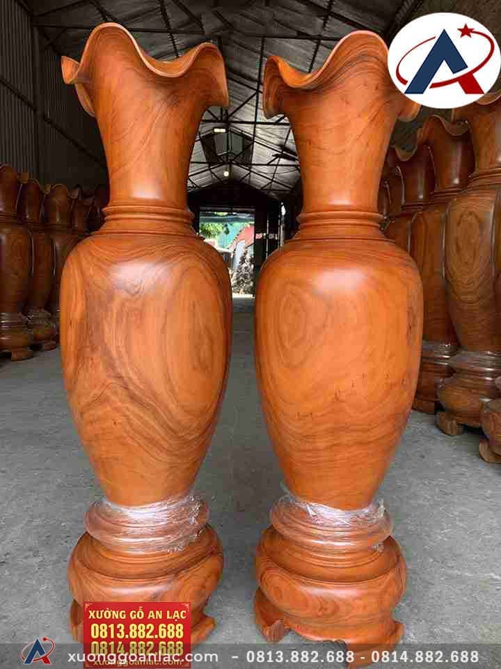 Đôi lục bình gỗ hương đỏ 1m40 đường kính 38cm (chú Quang - Hà Nam) 8 Đôi lục bình 1m40 (Chú Quang - Hà Nam)