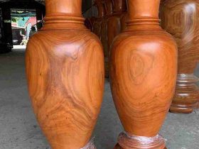 Đôi lục bình gỗ hương đỏ 1m40 đường kính 38cm (chú Quang - Hà Nam) 6 Đôi lục bình 1m40 (Chú Quang - Hà Nam)