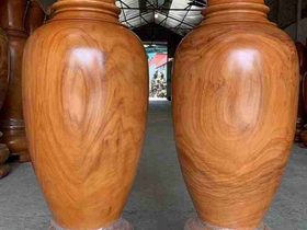 Lục Bình gỗ hương đỏ 1m50 đường kính 46cm (anh Giang – Hà Nội) 9 Lục Bình gỗ hương đỏ 1m5 (anh Giang – Hà Nội)