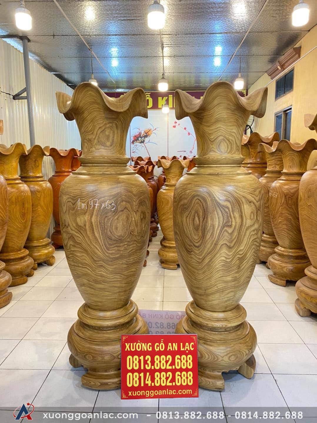 Đôi lục bình gỗ cẩm vàng 1m97 đường kính 63cm (anh Chinh - Nam Định) 8 Lục bình (anh Chinh - Nam Định) (2)