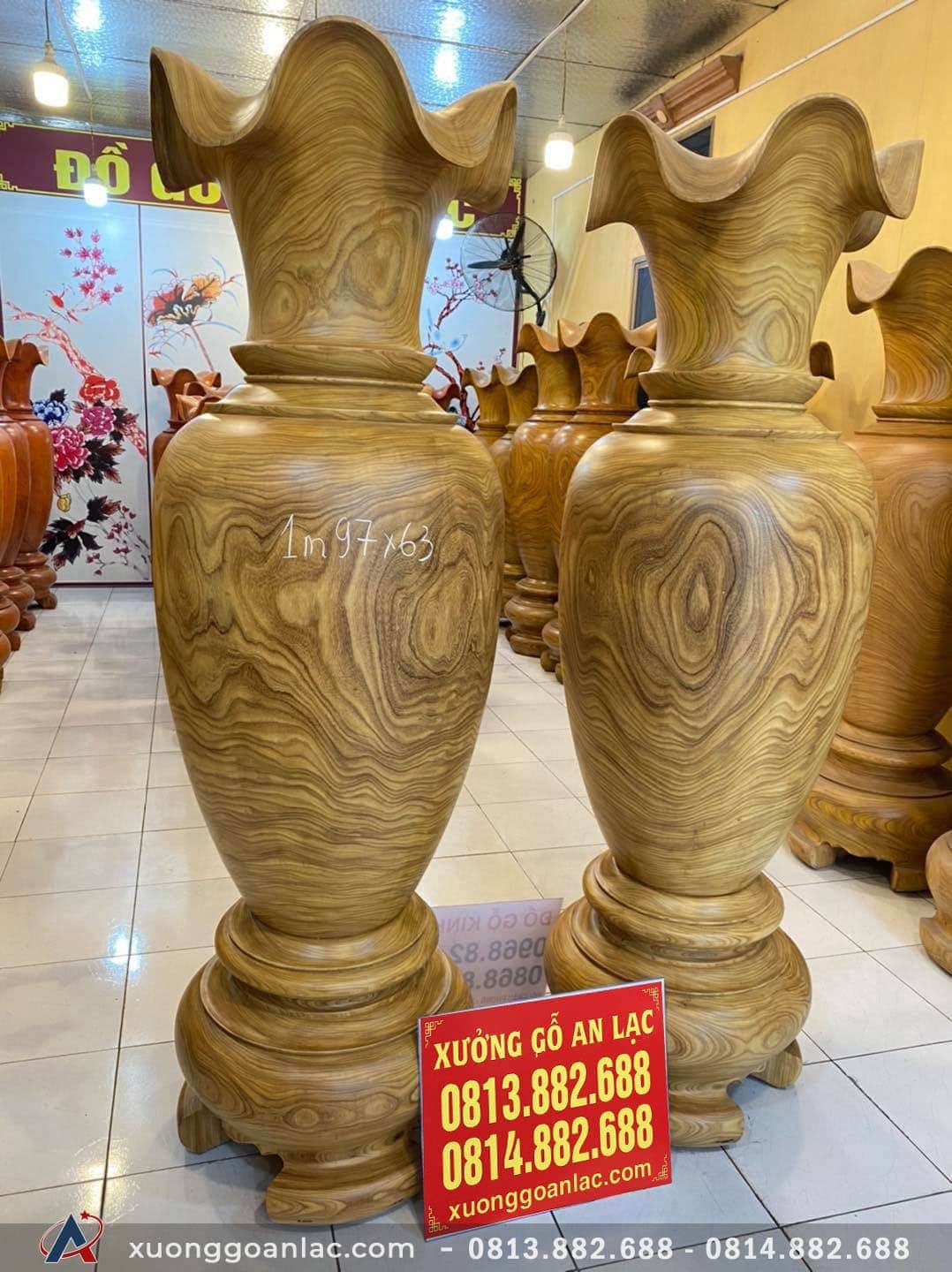 Đôi lục bình gỗ cẩm vàng 1m97 đường kính 63cm (anh Chinh - Nam Định) 10 Lục bình (anh Chinh - Nam Định) (2)