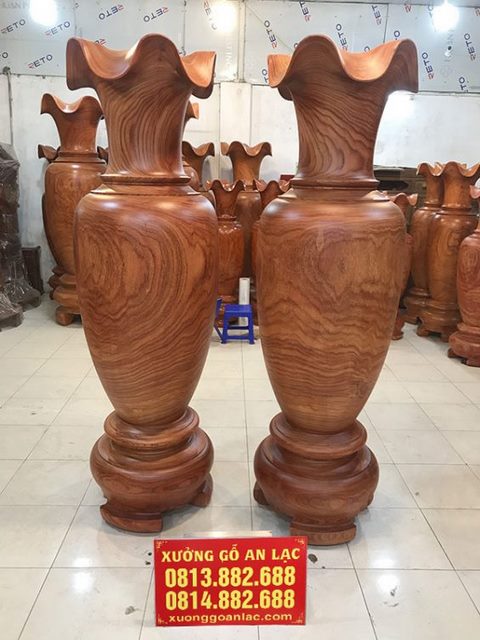 Đôi lục bình gỗ hương đỏ 1m97(anh Tùng – Hải Dương) 