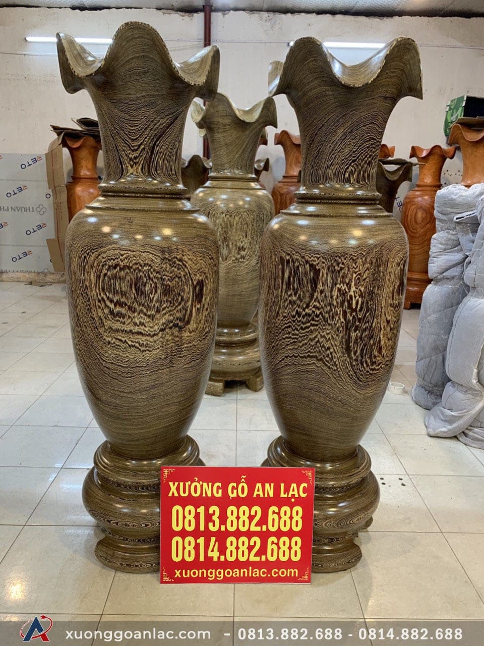 Lục bình gỗ mun đuôi công 1m70 đường kính 51cm (anh Khanh - Hà Nội) 8 Lục bình (Anh Khanh - Hà Nội)