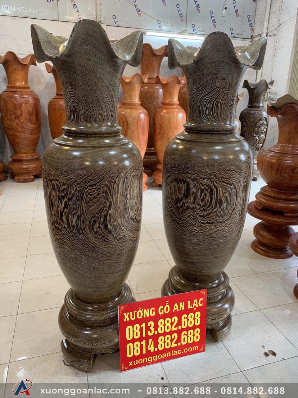 Lục bình gỗ mun đuôi công 1m70 đường kính 51cm (anh Khanh - Hà Nội) 9 Lục bình (Anh Khanh - Hà Nội)