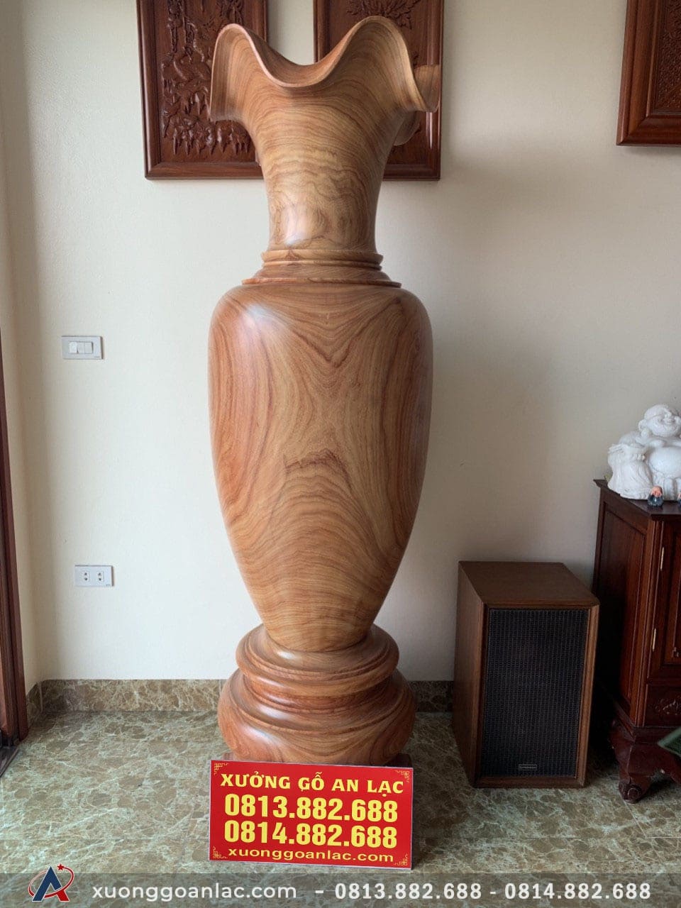 Lục bình gỗ cẩm vàng cao 2m đường kính 63cm (chú Sâm - Hà Nội) 3 (chú Sâm - Hà Nội)