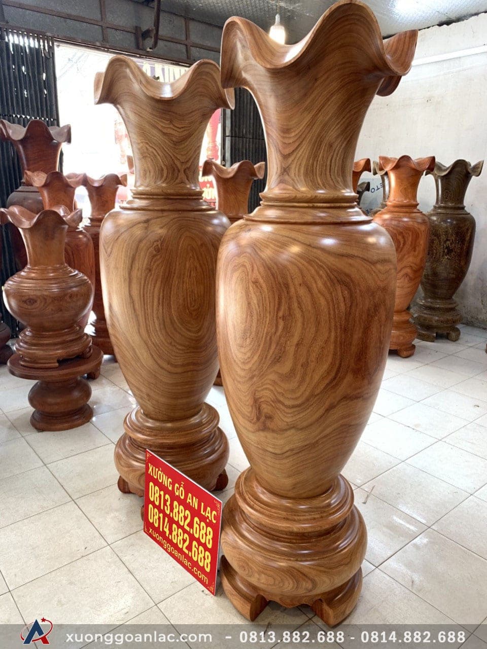 Lục bình gỗ cẩm vàng cao 2m đường kính 63cm (chú Sâm - Hà Nội) 5 (chú Sâm - Hà Nội)