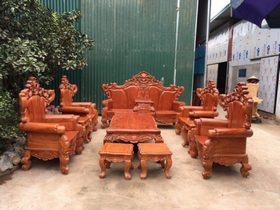 Bộ bàn ghế Hoàng Gia 10 món gỗ gõ đỏ (anh Nam - Ninh Bình)