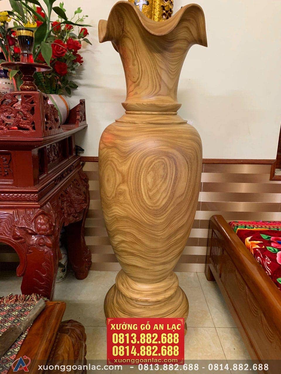 Lục bình gỗ cẩm vàng 1m81đường kính 58cm (anh Phương - Hòa Bình) 11 Lục Bình 1m81 (Anh Phương - Hòa Bình)