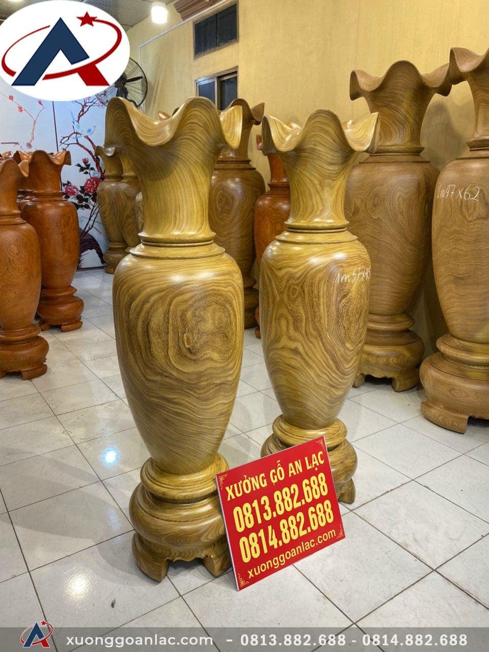 Lục bình gỗ cẩm vàng 1m57 đường kính 45cm (Chú Hương - Hà Nội) 10 Lục Bình (Chú Hương - Hà Nội)