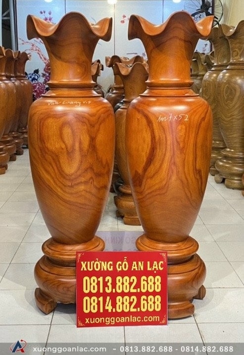 Lục bình gỗ Hương đỏ 1m7 đường kính 52cm (chú Tâm - Thái Nguyên) 10 Lục bình 1m70 (chú Tâm - Thái Nguyên)