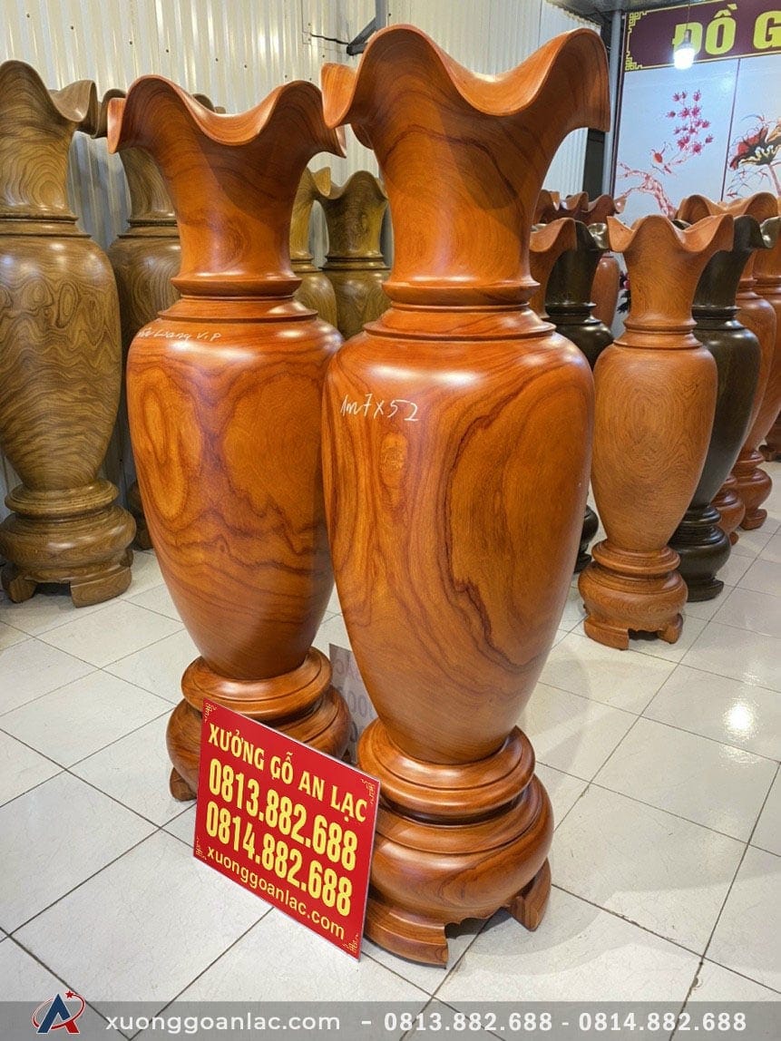 Lục bình gỗ Hương đỏ 1m7 đường kính 52cm (chú Tâm - Thái Nguyên) 9 Lục bình 1m70 (chú Tâm - Thái Nguyên)
