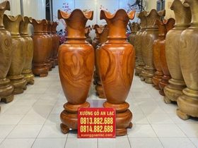 Lục bình gỗ Hương đỏ 1m7 đường kính 52cm (chú Tâm - Thái Nguyên)