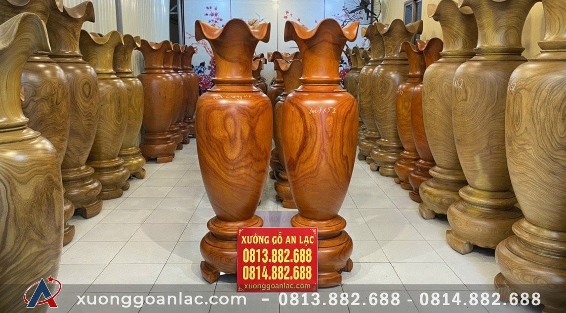 Lục bình gỗ Hương đỏ 1m7 đường kính 52cm (chú Tâm - Thái Nguyên) 8 Lục bình 1m70 (chú Tâm - Thái Nguyên)