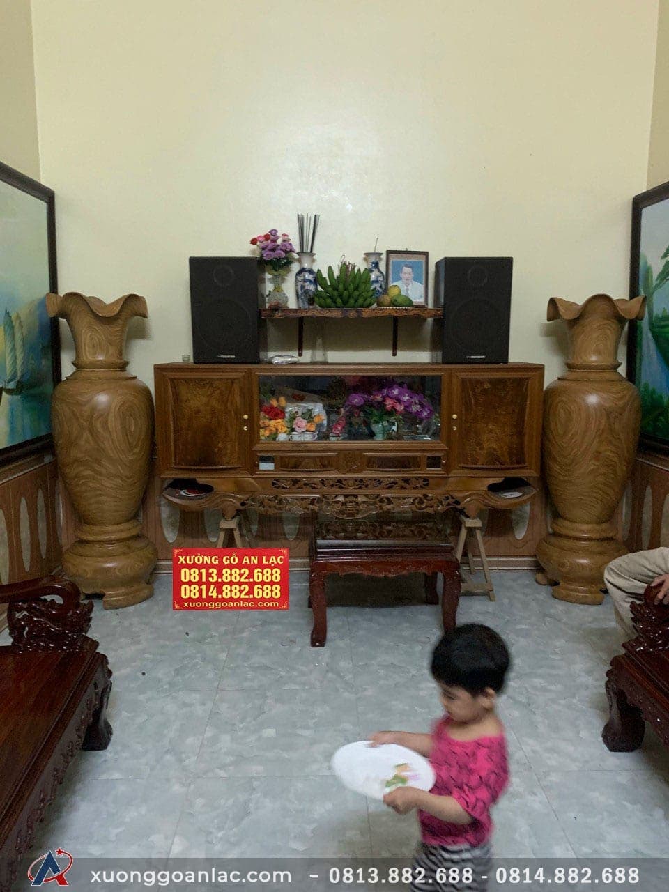 Lục bình gỗ Cẩm Vàng 1m69 đường kính 56cm (anh Tuyền - Hà Nội) 8 Lục bình gỗ cẩm Vàng ( anh Tuyền - Hà Nội)