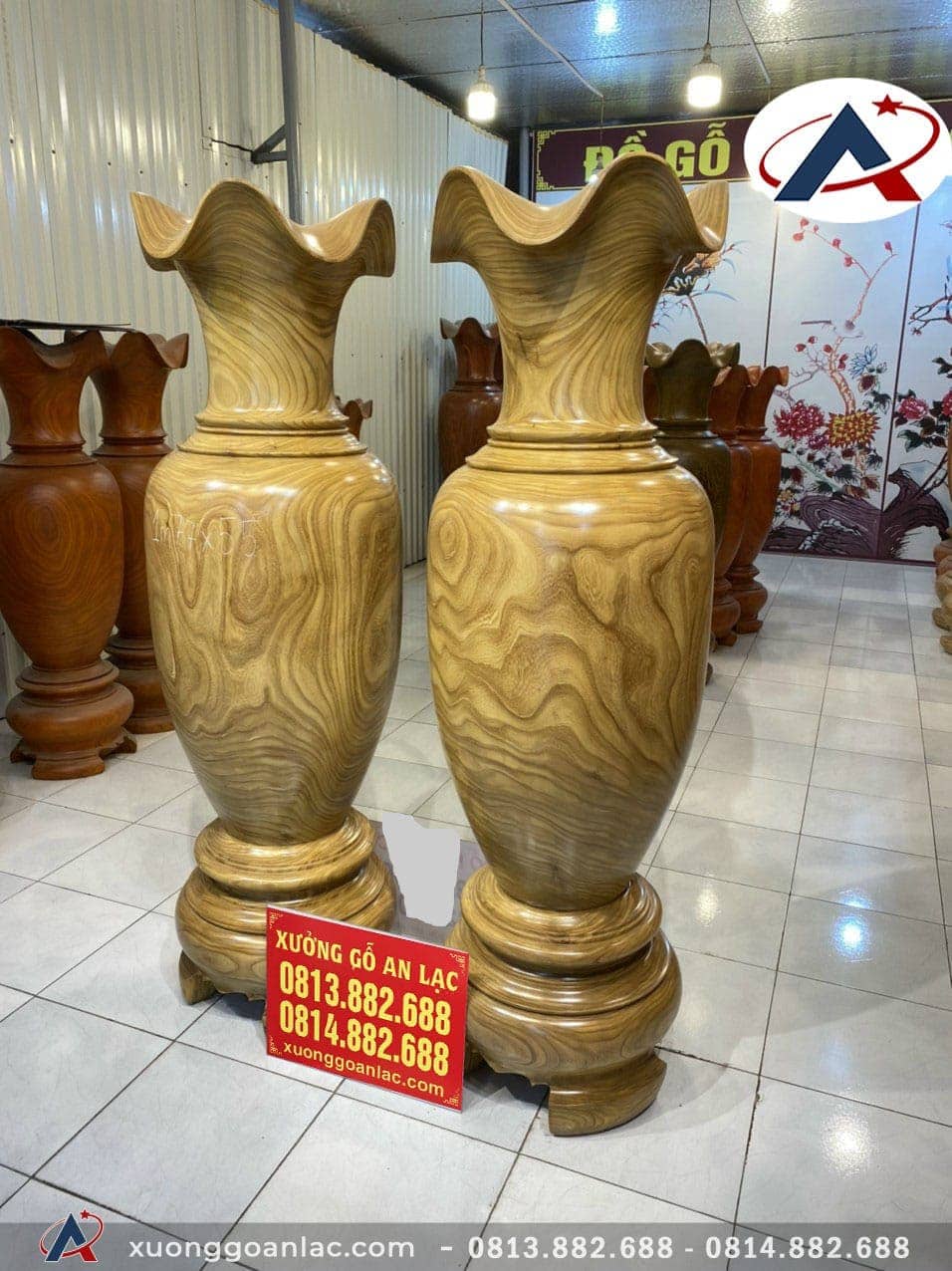 Đôi lục bình gỗ cẩm vàng 1m77 đường kính 55cm (chú Chinh - Hải Dương) 12 Lục bình (chú Chinh - Hải Dương