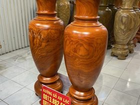 Đôi Lục bình gỗ hương đỏ 1m57 đường kính 47cm (anh Hoàng - Thái Bình) 8 Lục bình (anh Hoàng - Thái Bình)