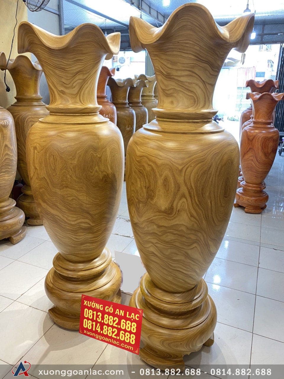 Lục bình gỗ cẩm vàng 1m88 đường kính 61cm (anh Khang - Hà Nội) 12 lục bình (anh Khang - Hà Nội)