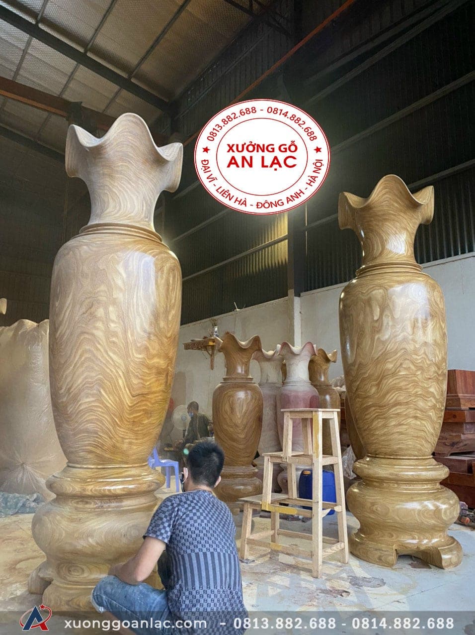 Lục bình gỗ cẩm vàng cao 2m40 đường kính 75cm cực vip (chú Vương - Hà Nội) 15  (chú Vương - Hà Nội)