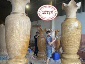 Lục bình gỗ cẩm vàng cao 2m40 đường kính 75cm cực vip (chú Vương - Hà Nội) 8 lục bình 2m40 (chú Vương - Hà Nội)