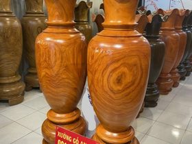 Cặp lục bình gỗ hương đỏ 180cm đường kính 55cm (chú Tấn - Hải Dương) 5 lục bình (chú Tấn - Hải Dương)