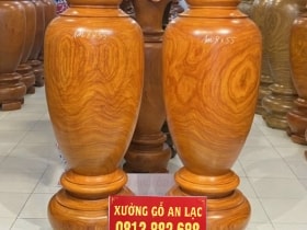 Cặp lục bình gỗ hương đỏ 180cm đường kính 55cm (chú Tấn - Hải Dương) 6 lục bình (chú Tấn - Hải Dương)