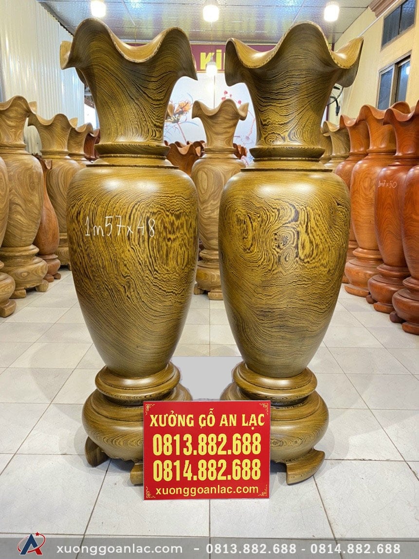 Lục bình gỗ mun đuôi công 1m57 đường kính 48cm (anh Điệp - Hà Nội) 13 lục bình 1m57 (anh Diệp - Hà Nội)