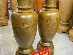 Lục bình gỗ mun đuôi công 1m57 đường kính 48cm (anh Điệp - Hà Nội) 7 lục bình 1m57 (anh Diệp - Hà Nội)