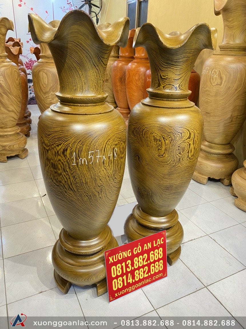 Lục bình gỗ mun đuôi công 1m57 đường kính 48cm (anh Điệp - Hà Nội) 14 lục bình 1m57 (anh Diệp - Hà Nội)