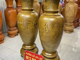 Lục bình gỗ mun đuôi công 1m57 đường kính 48cm (anh Điệp - Hà Nội) 10 (anh Diệp - Hà Nội)