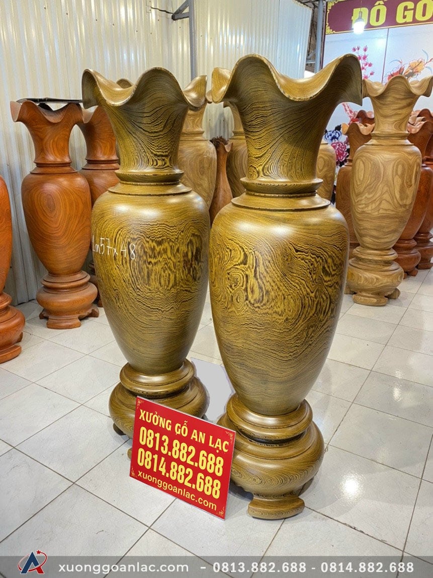Lục bình gỗ mun đuôi công 1m57 đường kính 48cm (anh Điệp - Hà Nội) 5 (anh Diệp - Hà Nội)