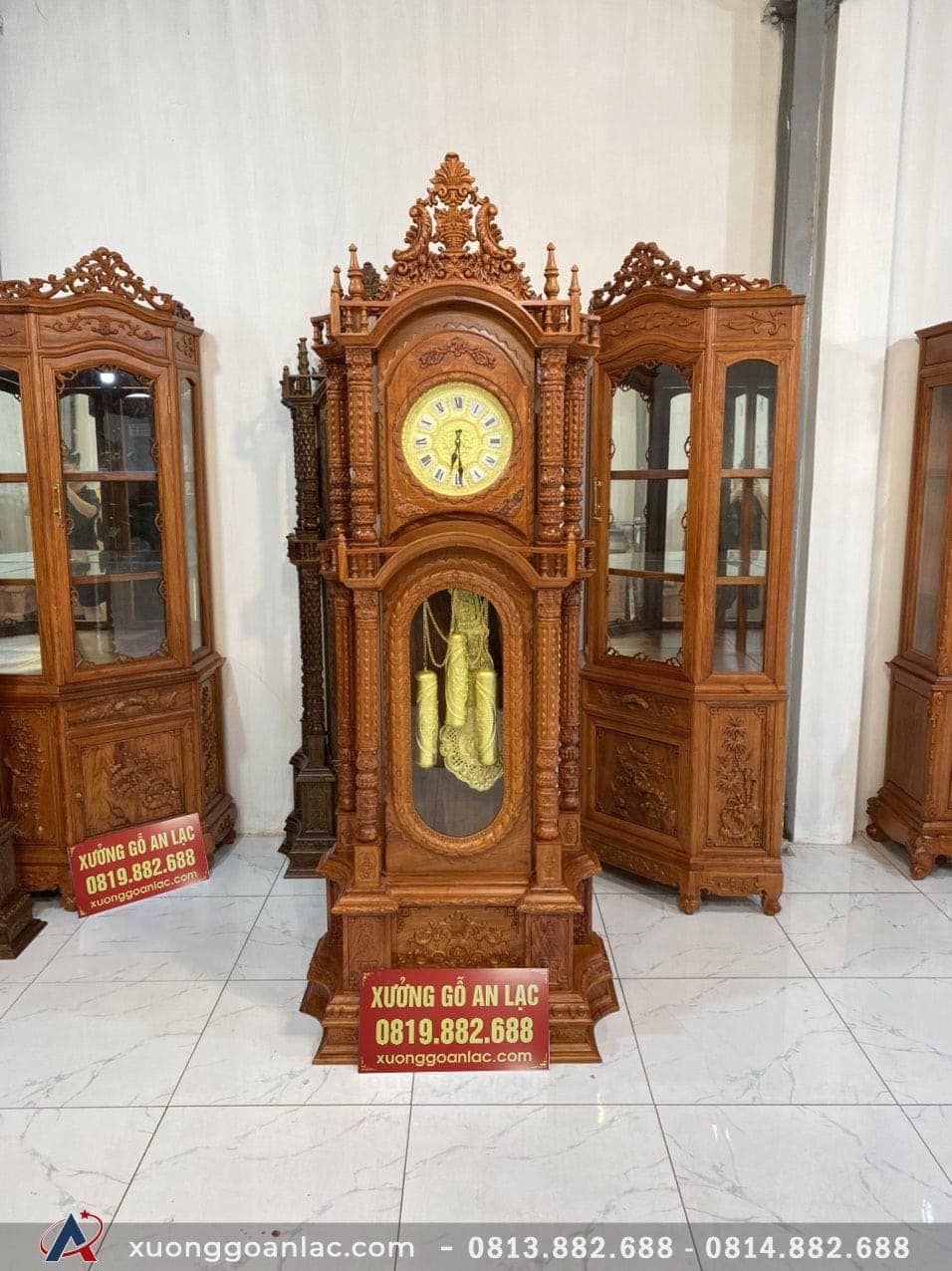 Đồng Hồ Tứ Trụ Gỗ Hương Đá 2m30 (anh Tiến - Hà Nội) 1 Đồng hồ tứ trụ siêu vip