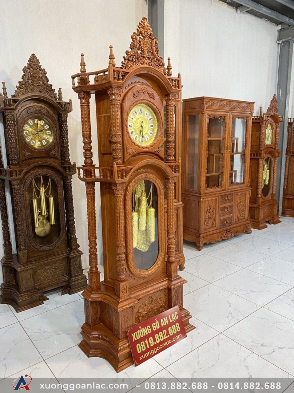 Đồng Hồ Tứ Trụ Gỗ Hương Đá 2m30 (anh Tiến - Hà Nội) 4 Đồng hồ tứ trụ 2m30