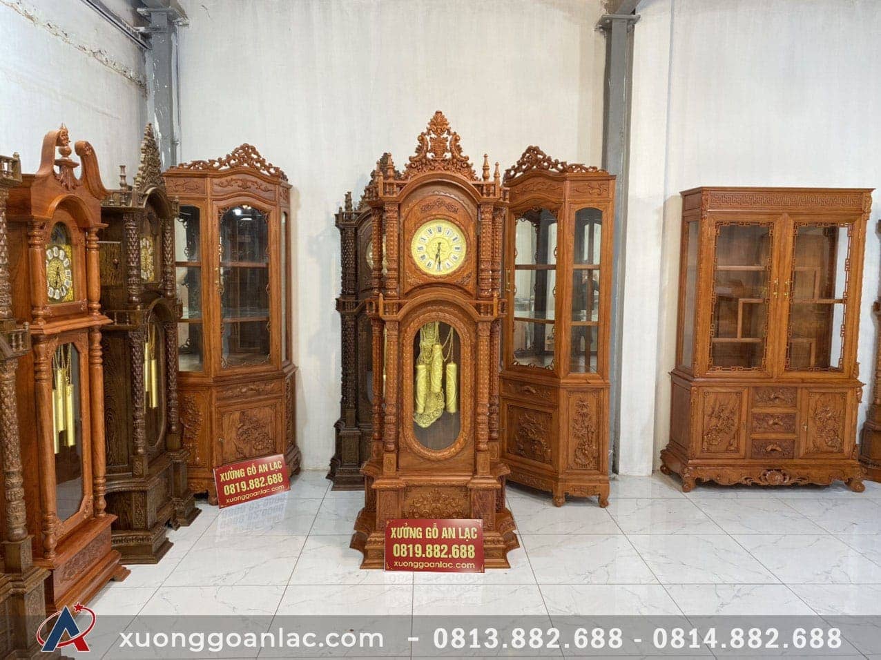 Đồng Hồ Tứ Trụ Gỗ Hương Đá 2m30 (anh Tiến - Hà Nội) 3 đồng hồ gỗ cây giá rẻ nhất