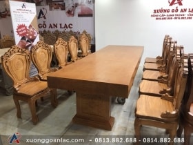 2 bộ bàn ăn gỗ gõ đỏ nguyên khối siêu vip (Anh Trưởng, Đồng Nai) 21 bộ bàn ăn làm cho em anh trưởng