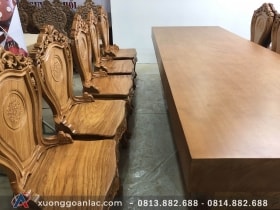 2 bộ bàn ăn gỗ gõ đỏ nguyên khối siêu vip (Anh Trưởng, Đồng Nai) 22 bàn ăn 10 ghế