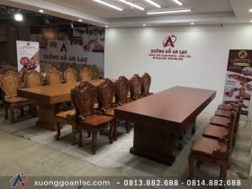 2 bộ bàn ăn gỗ gõ đỏ nguyên khối siêu vip (Anh Trưởng, Đồng Nai) 26 2 bộ bàn ăn nguyên khối của anh trưởng