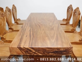 Bàn ăn nguyên khối gỗ hương xám với 8 ghế louis gỗ gõ đỏ (Anh Dân, Hà Nội) 15 bàn ăn nguyên khối